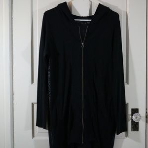 PRANA Hooded Zip Up Sweater w/ Gray Design on Back